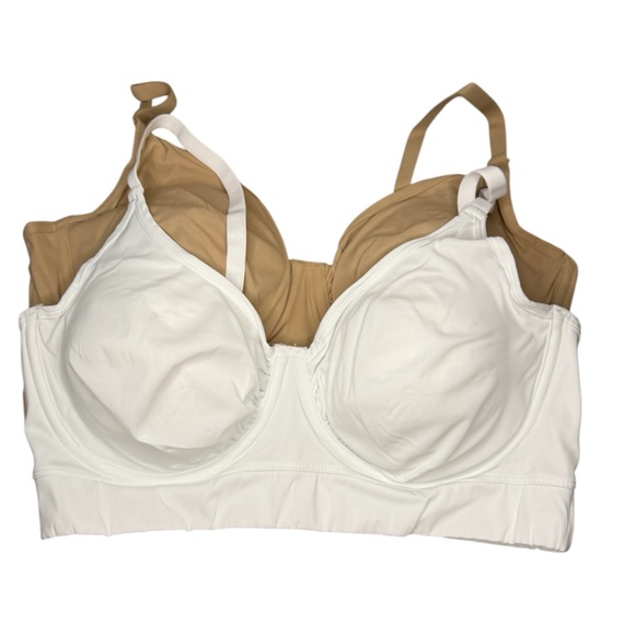Rhonda Shear 2-pack Butterknit No Wire Underwire Bra Size XL Beige White NWOT - Picture 5 of 16
